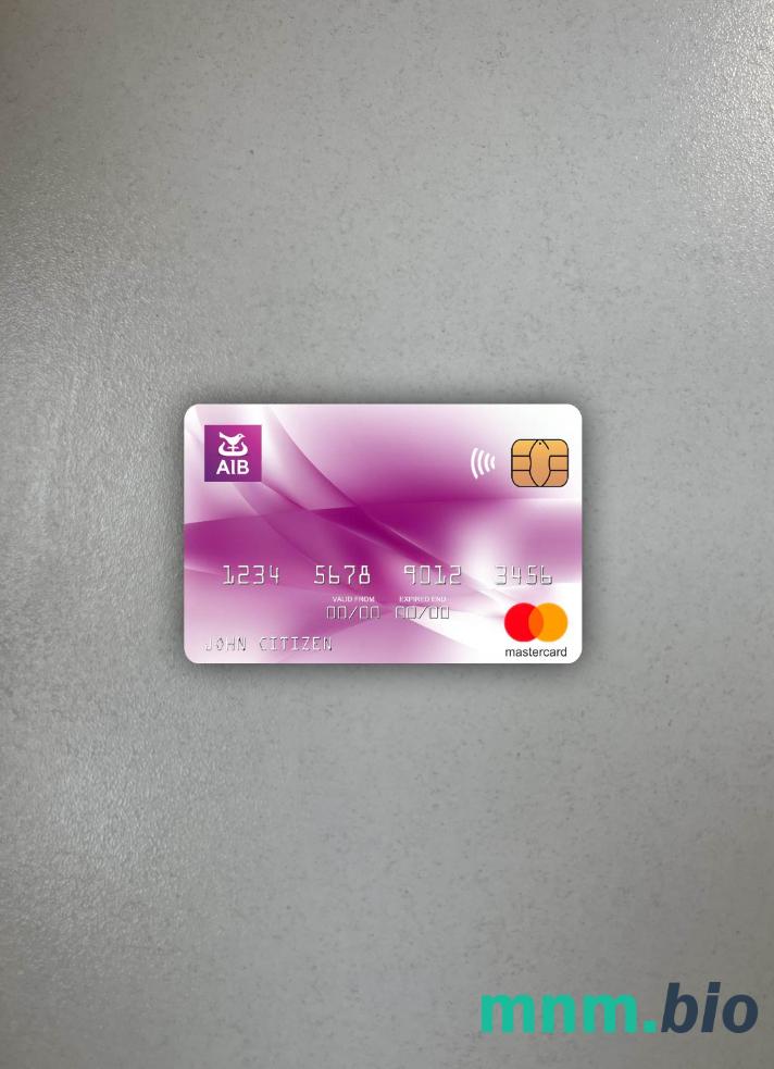 Ireland AIB bank wygląd zdjęcia mastercard skan PSD + zdjęcie